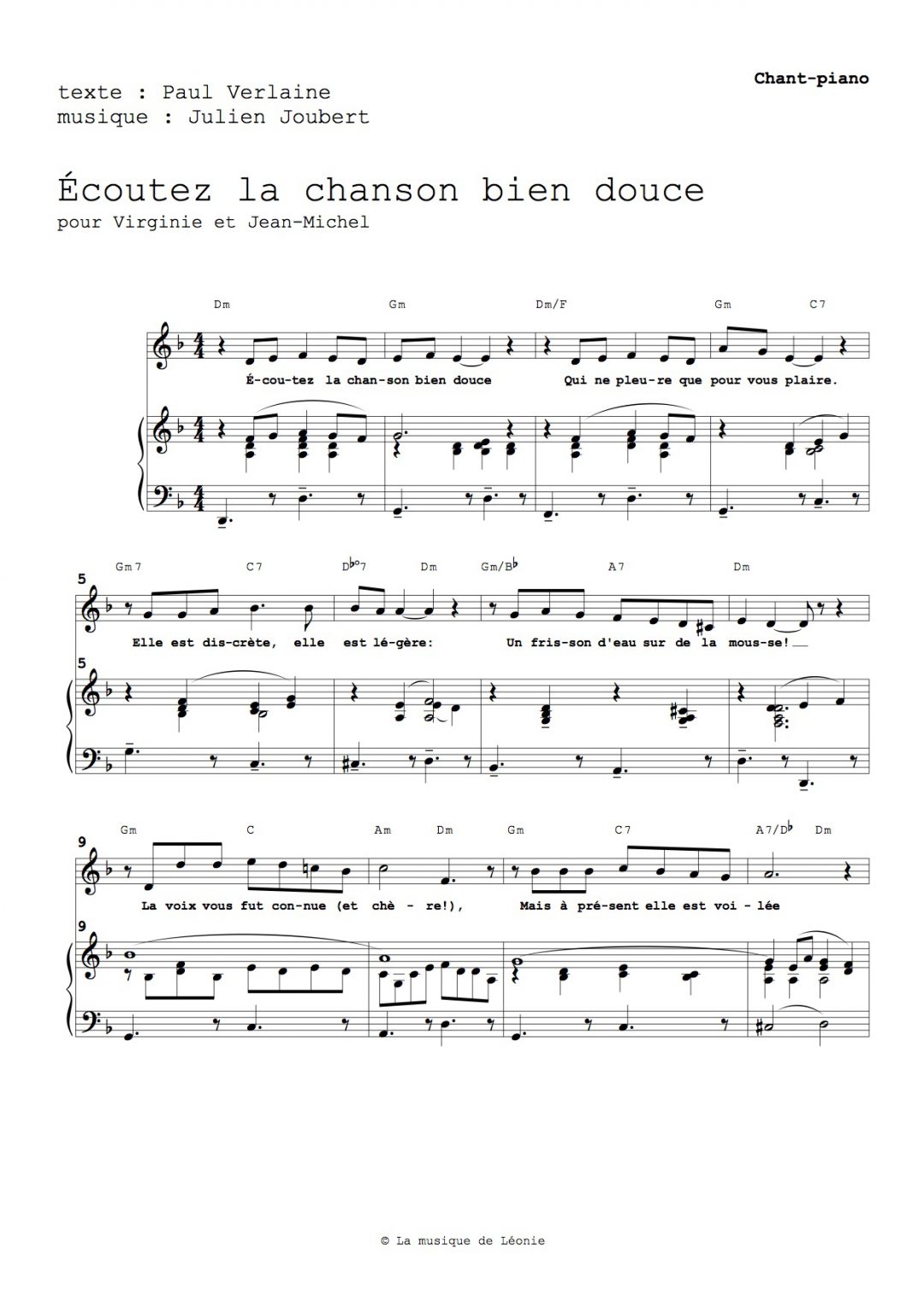 Ecoutez la chanson bien douce Julien Joubert