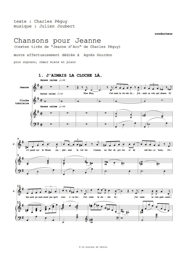 Chansons pour Jeanne Julien Joubert