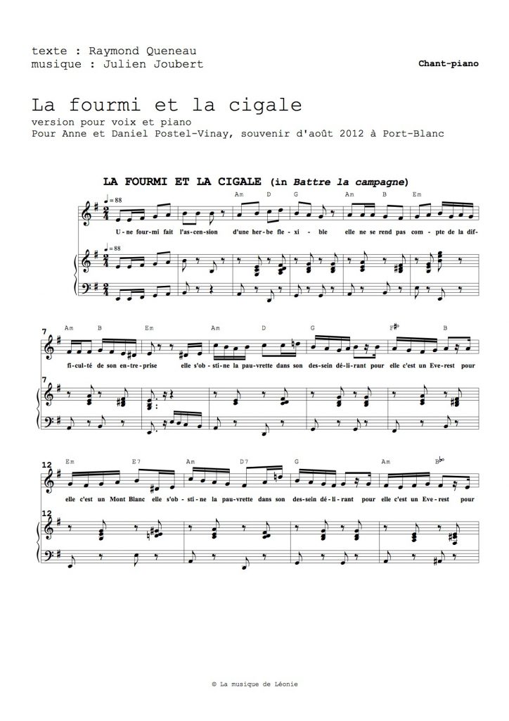 La fourmi et la cigale Julien Joubert